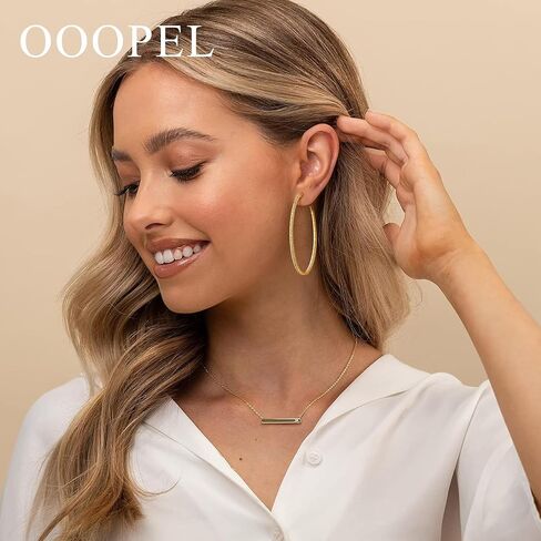 أقراط Gold Hoops للنساء ، 14 ألفًا من الذهب المطلي بالذهب الكبير ، أقراط خفيفة الوزن ذات الأوزان الخفيفة ، حلق فضي من الفضة الاسترليني الكبير للنساء 30 مم 50 مم 60 ملم in Kuwait