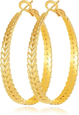 أقراط فضية للأقراط للنساء hypoallergenic 925 sterling الفضة الفضية ما بعد أقراط خفيفة الوزن سميكة أقراط فضية كبيرة 30/40/50 ملم in Saudi Arabia