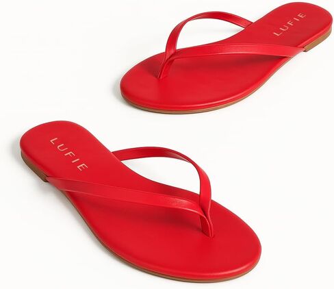 Lufie Flip Flops for Women - مجموعة ألوان نابضة بالحياة - صندل الصيف 2025 - صندل جلد نباتي - صندل شاطئ خفيف الوزن - هدايا للنساء in Kuwait