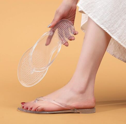 Flip Flops for Women Jelly Shoes Thong Sandals Jellies Flats Clear Slipper Summer Beach Pool Slides Size 10 Slip On Quick Drying Soft in Kuwait