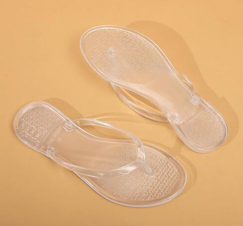 Flip Flops for Women Jelly Shoes Thong Sandals Jellies Flats Clear Slipper Summer Beach Pool Slides Size 10 Slip On Quick Drying Soft in Kuwait