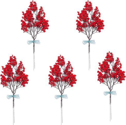 10 Pcs Babys Breath Artificial Flowers Bulk Real Touch Flowers Fake Flowers Silk Flowers for Home Decor Indoor Floral Arrangement Table Centerpieces Festival Party Decor (Red) in Saudi Arabia