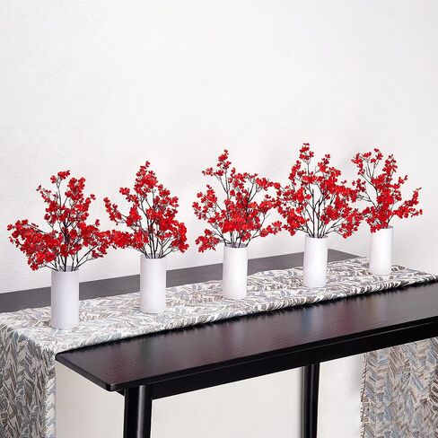 10 Pcs Babys Breath Artificial Flowers Bulk Real Touch Flowers Fake Flowers Silk Flowers for Home Decor Indoor Floral Arrangement Table Centerpieces Festival Party Decor (Red) in Saudi Arabia
