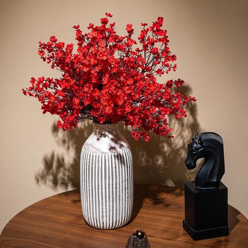 10 Pcs Babys Breath Artificial Flowers Bulk Real Touch Flowers Fake Flowers Silk Flowers for Home Decor Indoor Floral Arrangement Table Centerpieces Festival Party Decor (Red) in Saudi Arabia