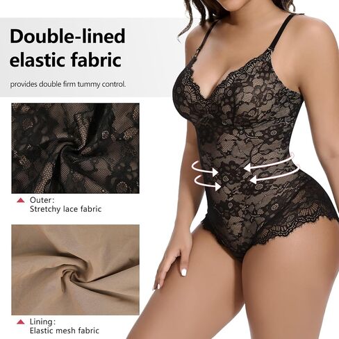 شابين للسيدات الدانتيل البسد البسدة البطن السيطرة على الرقبة backless جسم المشعب كامي قمم ثونغ جسم بدلات جسم ثونغ in Kuwait