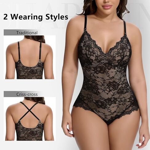 شابين للسيدات الدانتيل البسد البسدة البطن السيطرة على الرقبة backless جسم المشعب كامي قمم ثونغ جسم بدلات جسم ثونغ in Kuwait