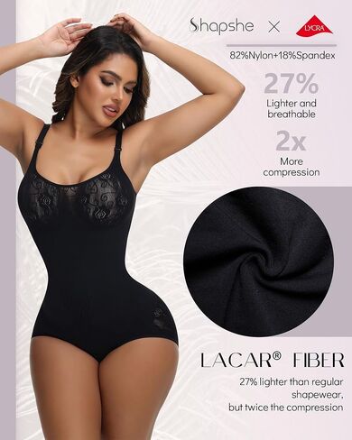 SHAPSHE Shapewear Bodysuits for Women Tummy Control Body Shaper Seamless Sculpting Snatched Low Back Waist Body Suit in Saudi Arabia