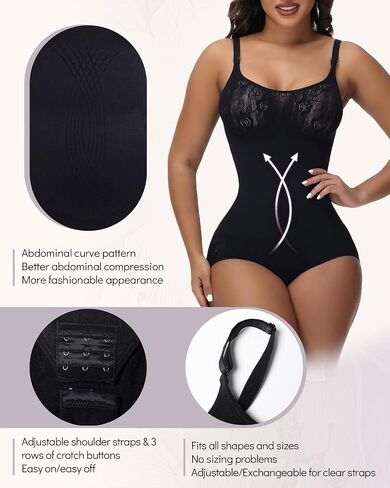 SHAPSHE Shapewear Bodysuits for Women Tummy Control Body Shaper Seamless Sculpting Snatched Low Back Waist Body Suit in Saudi Arabia