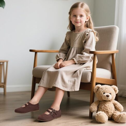 PANDANINJIA Toddler Girl Dress Shoes Mary Jane Flats Little Kid Flower Girl School Church Shoes in Kuwait