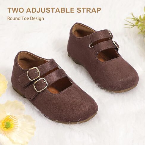 PANDANINJIA Toddler Girl Dress Shoes Mary Jane Flats Little Kid Flower Girl School Church Shoes in Kuwait