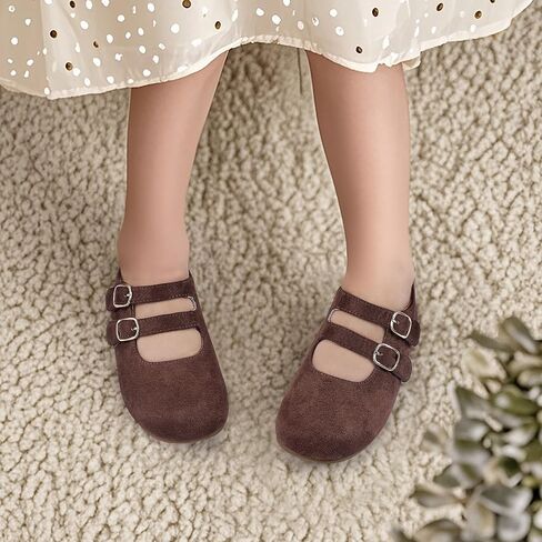 PANDANINJIA Toddler Girl Dress Shoes Mary Jane Flats Little Kid Flower Girl School Church Shoes in Kuwait