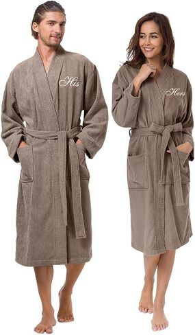 AW Bridal 2pcs زوجين Terry Cloth Retbes 100 ٪ رداء SPA مقنعن للنساء للنساء هدايا المشاركة في الذكرى السنوية in Kuwait