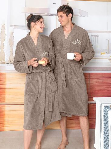 AW Bridal 2pcs زوجين Terry Cloth Retbes 100 ٪ رداء SPA مقنعن للنساء للنساء هدايا المشاركة في الذكرى السنوية in Kuwait