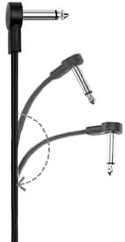 Professional Flat Guitar Patch Cables, Noise Free, Save Space, 1/4" TS Right Angle for Guitar Effect Pedals, 6IN 2 Pack, Red in Kuwait