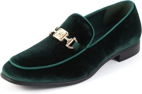 Men's Penny Slip-on Velvet Loafer Luxury Suede Tuxedo Dress Shoes Fancy Smoking Slipper Party Prom Wedding Shoes Comfortable Lightweight in Kuwait