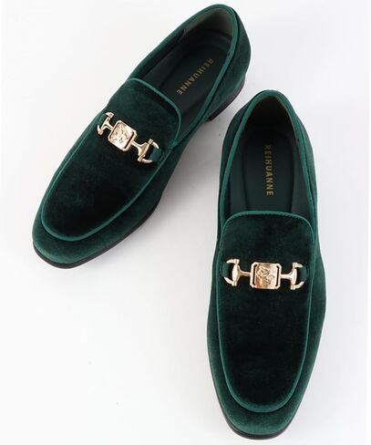 Men's Penny Slip-on Velvet Loafer Luxury Suede Tuxedo Dress Shoes Fancy Smoking Slipper Party Prom Wedding Shoes Comfortable Lightweight in Kuwait