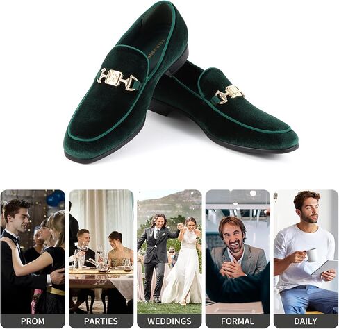 Men's Penny Slip-on Velvet Loafer Luxury Suede Tuxedo Dress Shoes Fancy Smoking Slipper Party Prom Wedding Shoes Comfortable Lightweight in Kuwait