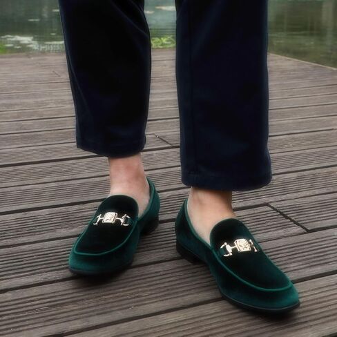 Men's Penny Slip-on Velvet Loafer Luxury Suede Tuxedo Dress Shoes Fancy Smoking Slipper Party Prom Wedding Shoes Comfortable Lightweight in Kuwait