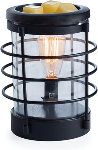 CANDLE WARMERS ETC. Vintage Bulb Illumination Fragrance Warmer- Light-Up Warmer for Warming Scented Candle Wax Melts and Tarts to Freshen Room, Light Wood and Clear Glass in Saudi Arabia