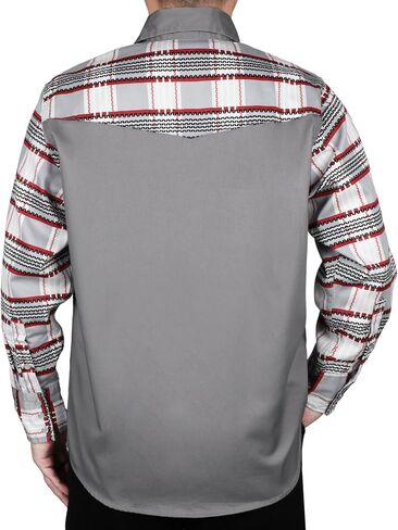 BOCOMAL FR Shirts Pearl Snaps Two Tone Plaid/Solid Flame Resistant Cotton Welding Shirt NFPA 2112 CAT 2 in Saudi Arabia
