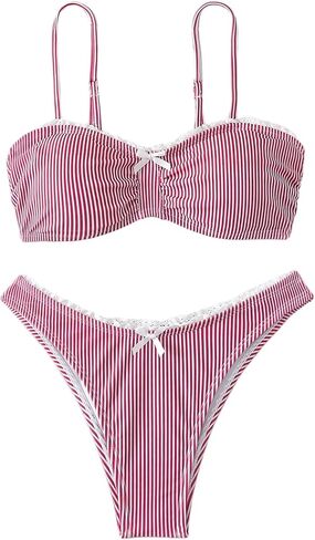 Gorglitter Women's Bow Bikini مجموعة من الدانتيل المقطوعة in Kuwait