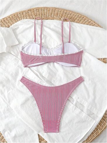 Gorglitter Women's Bow Bikini مجموعة من الدانتيل المقطوعة in Kuwait
