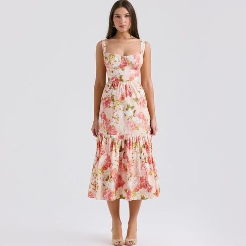 milkmaid Dress,Floral Dress,Sundresses for Women 2024-The Dress in The Market in Kuwait