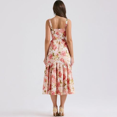 milkmaid Dress,Floral Dress,Sundresses for Women 2024-The Dress in The Market in Kuwait