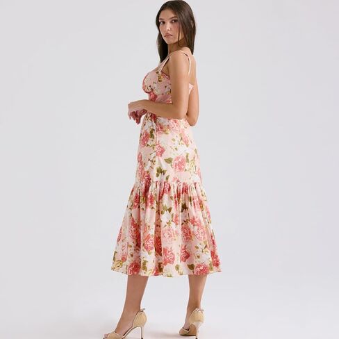 milkmaid Dress,Floral Dress,Sundresses for Women 2024-The Dress in The Market in Kuwait