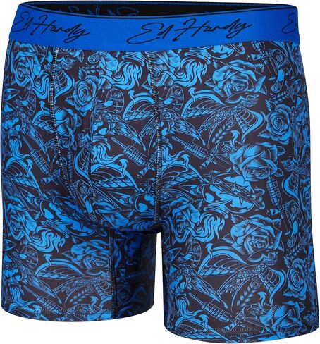Ed Hardy Men's Boxer Boxer 4 Pack ، ملابس داخلية من النسيج الناعم ، إغلاق السحب ، الملاكمين المريحين القابلة للغسل في الآلة in Kuwait