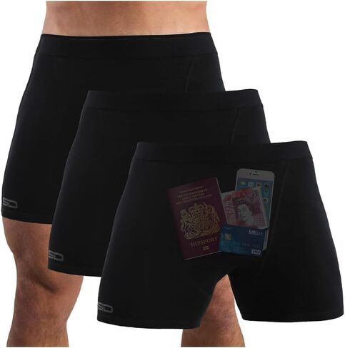 Boxer Brief Shorts - Anti Theft, Pickpocket Proof, Travel Pocket Underwear in Saudi Arabia