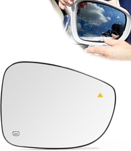 Right Passenger Side Mirror Glass W/blind Spot Detection Compatible with 2017-2024 Chrysler Pacifica, 2020-2024 Voyager Replacement Rear View Power Heated Mirror Glass 2 Pin 68318282AA in Kuwait