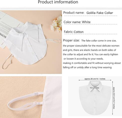 WENLOOY Fake Collar Detachable Blouse Dickey Collar Half Shirts Faux False Collar for Women & Girls Favors in Kuwait