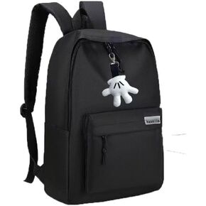18 inches Mouse Design Backpack with Mouse Palm Pendant, 2 Piece Set (black no palms)