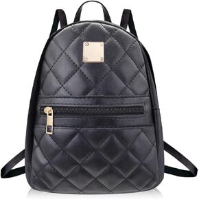 Womens Backpack Purse, PU Leather Small Backpack Purse for Women and Girls,Stylish Mini Backpack Cute Backpack (black)