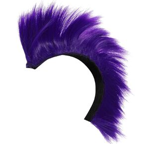 Helmet Mohawk Wig Purple Synthetic Wigs Skinhead Wig Cosplay Costume Hairpiece for Mardi Gras Carnival Party Favor Bike Skiing Motorcycle Helmet Decor for women men