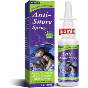 Anti Snoring Spray-60ml, Anti Snoring Devices, Natural Anti Snoring Solution， Fast Snore Stopper for Better Breathing Relief, Helps Open The Throat & Airway While Sleeping