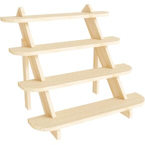 Bycy 4 Tier Wooden Display Riser ، حلق وحامل الحلق ، حاملات Cupcake معرض منظم لعروض الطاولة والمنزل باستخدام ، Rustic Risers لعرض Pofy Funko Pop (4 Tier)