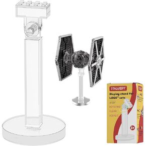 Tie Fighter Display Stand-عدم التجميع ، الناهض الأكريليك الشفاف مع اتصال من الطوب 2 × 4 ، معبأة بشكل فردي ، متوافق مع Bomber 75347 ، Tie Fighter & X-Wing 75393