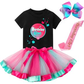 زي توتو و Sian Girl Girl Outfit Costume - Bow Bow ، قميص ، فستان توتو ، ساتان وشاح