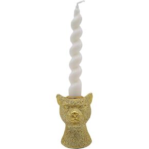 Golden Leopard Candle Stick Holders, Set of 2
