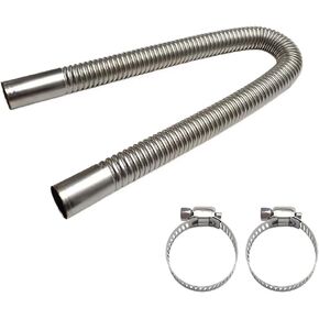 23.6 Inches Stainless Steel Exhaust Hose, 1 Inch Exhaust Extension, Flexible Tank Diesel Heater Accessories with 2 Hose Clamps, Gas Vent Hose Kit for Diesel Air Heater (23.6 inch)
