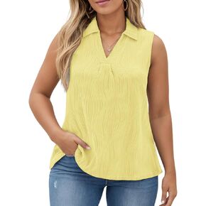 Dolnine Womens-Plus-Size-Summer-Tops-Tops Dary V Neck Collared Polo Polo Turts Disualless Sucaless Legholds Endery Legureds