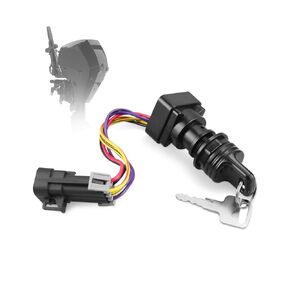 Ignition Switch with Key Fit for Mercury Marine Quicksilver Outboard Motor 3-Position Start Run Off Key Switch with Harness, Replace 87-897716K01, 897716, 8M0059686