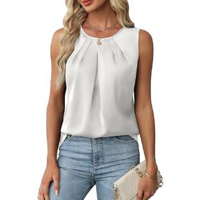 BMJL Women's Silk Satin Tank Top Summer Business Casual Outfit 2025 Sleeveless Work Dressy Shirt
