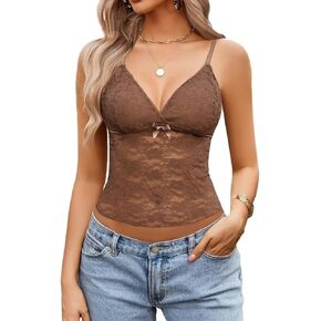 Avidlove Lace Tops for Women V Neck Camisole Top Sleeveless Crop Y2k Tank Going Out Outfits 2025 Trendy