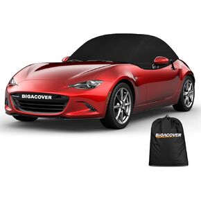 غطاء نصف سيارة لـ Mazda Miata MX-5 Mk4 2015-2023 ، غطاء محامي السقف العلوي في أكسفورد 420D مع قطاع عاكس للرياح مقاومة للأشعة فوق البنفسجية ، حماية الزجاج الأمامي والسقف (نموذج ND فقط)