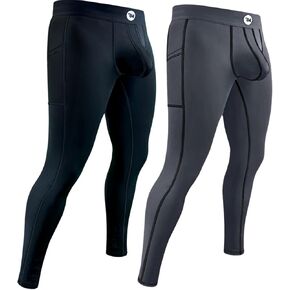 رجال حقيقيون ABCD Pouch Compression Pants - 1 و 2 و 3 حزمة ، طماق رجالي ، سروال اليوغا ، لباس ضيق ، طبقات أساسية للرجال الطقس البارد