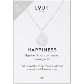 Luuk Lifestyle 925 Sterling Silver Filigree Necklace للنساء اللواتي يعانين من قلادة ، ومجوهرات أنثوية عصرية للحياة اليومية ، والطول القابل للتعديل ، 19 "، فكرة هدية لها ، بطاقة الهدايا ، الفضة ، الذهب ، و Roségold