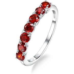 Daybyday Birthstone Rings for Women ، 925 Sterling Silver التي تم إنشاؤها من أحجار الأحجار الكريمة الخاتم إلى الخلف ، 7 حجر زفاف ، خواتم الذكرى الذكرى القابلة للتكديس لزوجته